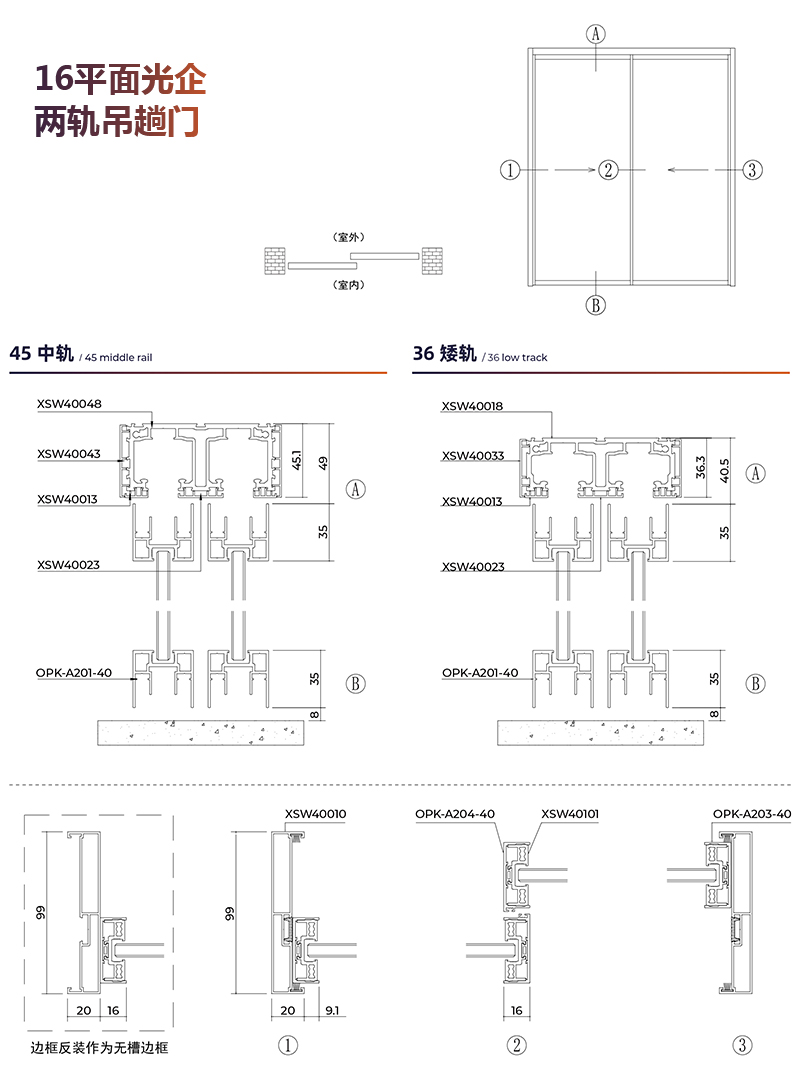 吊趟门系统型材